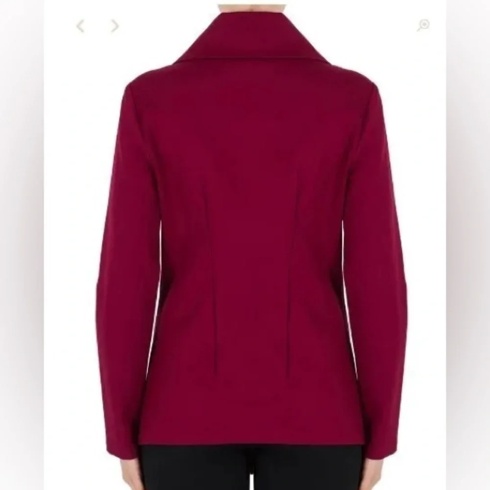 JOSEPH RIBKOFF Large Collar Wrap Jacket Cranberry  Size Womens 4